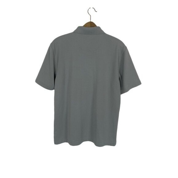 Cubavera Gray Short Sleeve Performance Polo Shirt Classic Fit Golf Casual Large - Picture 3 of 4